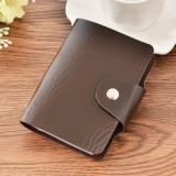  24 card slot imitation pickup case solid color business creative bank card holder B coffee series