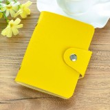  24 card slot imitation pickup case solid color business creative bank card holder B yellow