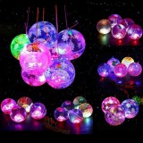  Luminous crystal ball, shiny elastic ball, colorful color changing ball, night market stall, 5.5cm with rope